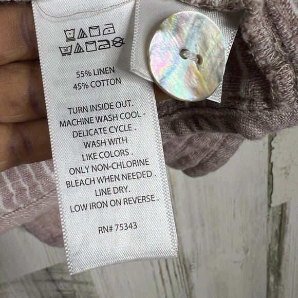 Tahari Linen Blend Gauze Cardigan Shirt Top Women Size M Medium Open Front Beach - Picture 5 of 8